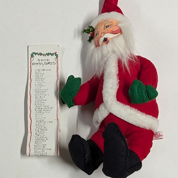 Annalee collectable plush musical Santa holding good boys & girls list 1995 - Picture 3 of 7